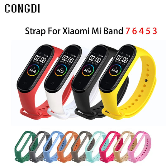 Strap For Xiaomi Mi Band 7 6 4 5 3 Bracelet Silicone Sports Replacement Wristband For MiBand 7 5 6 Watchband Strap For Mi5 Mi4