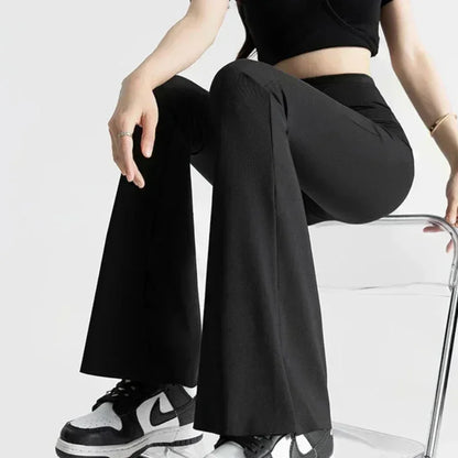 Flare Leggings High Waist Wide Leg Pants Women Gym Sports Yoga Pants Dance Trousers Retro All-match Streetwear Push Up Clothing