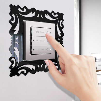 Mirror Acrylic Switch Wall Stickers Apartment Decoration Protector For Power Frames Things To House Plugs Trims Young Rose Gold