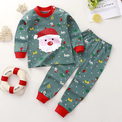 Cotton Boys Girls Sleepwear Suits Autumn Spring Newborn Underclothes 2pcs Kids Clothes Set Toddler Kids Pajamas