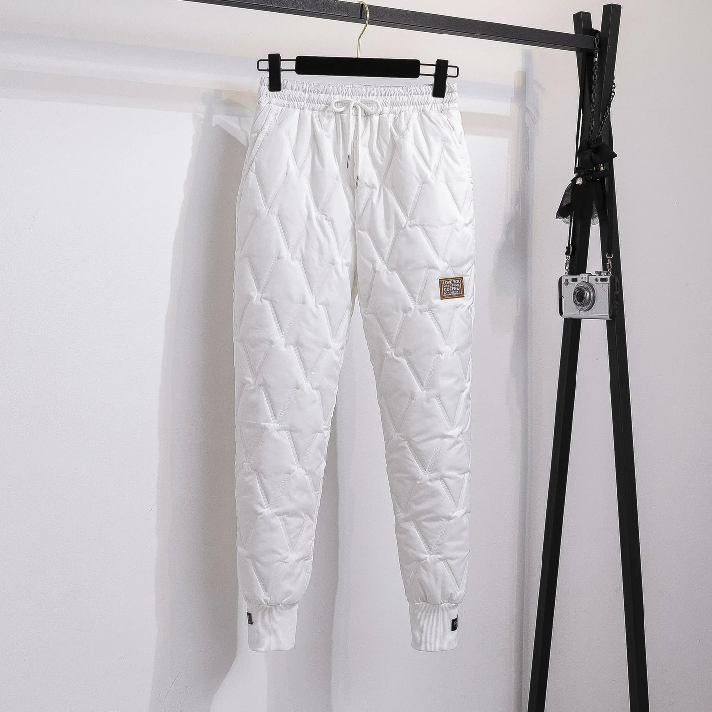 Thickened Warm Harajuku Style Women's Cotton Pants Autumn Winter Loose Fit Fashion Diamond Patterned Outerwear Trousers