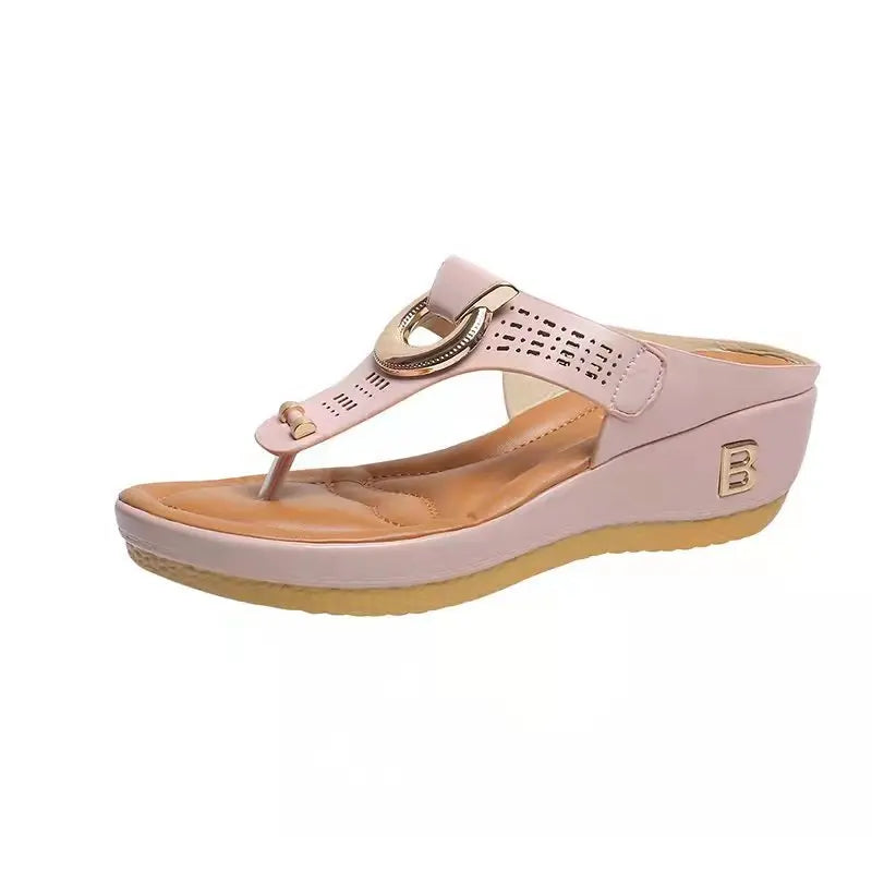 Women New Summer Sandals Open Toe Beach Shoes Flip Flops Wedges Comfortable Slippers Cute Sandals Plu Size Chaussure Femme