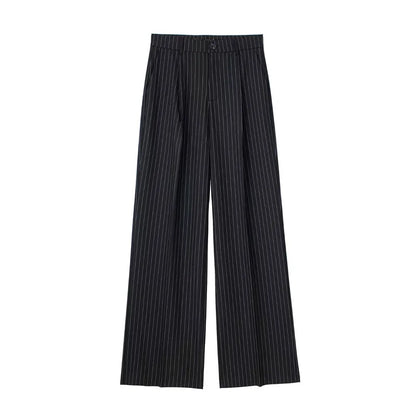 TRAF Women 2024 Wide leg Pants Baggy High Waist Pants Women's Wide Trousers Black Office wear Wide Pants Woman Autumn Trousers