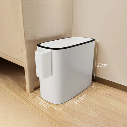 14L Push-type Trash Can Bathroom Trash Can Household Waterproof Narrow Gap Cleaning Storage Box Kitchen Trash Can Paper Basket