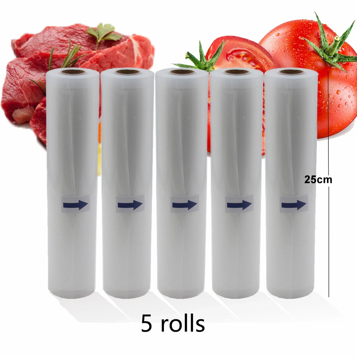 Vacuum Bags For Food Long Fresh Keeping BPA-Free Packaging Sealer Bag For Meat Fruits 5 Rolls/lot 12+15+20+25+28cm*500cm