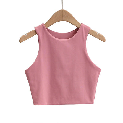 LUNDUNSHIJIA 2020 Summer Fashion Women Sexy Slim Tops O-neck Sleeveless Double Nylon Ladies Good Quality Tank Tops 6 Colors