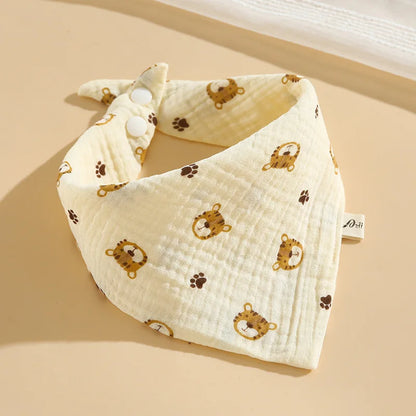 Baby bib 6-layer pure cotton gauze petal bib saliva towel newborn type A triangle towel anti-vomiting bib