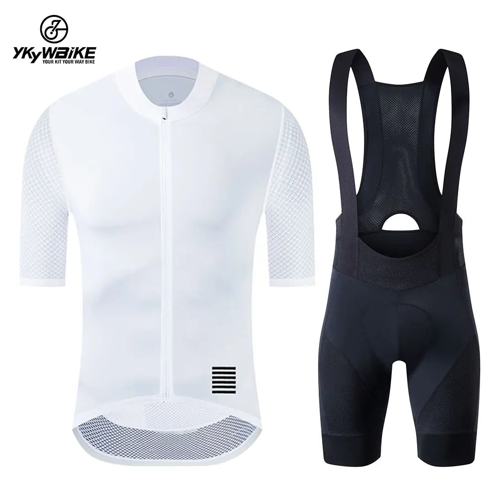 YKYWBIKE Men's Cycling Jersey Set classic MTB Cycling Bib Shorts Kit Reflective Bike Clothes Bicycle Maillot Cycling Clothing