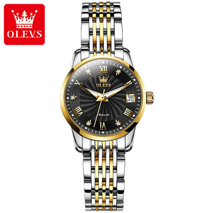 OLEVS Top Brand Luxury Watch for Men Automatic Movement Mechanical Male Wristwatch Waterproof Stainless Steel Men's Watches