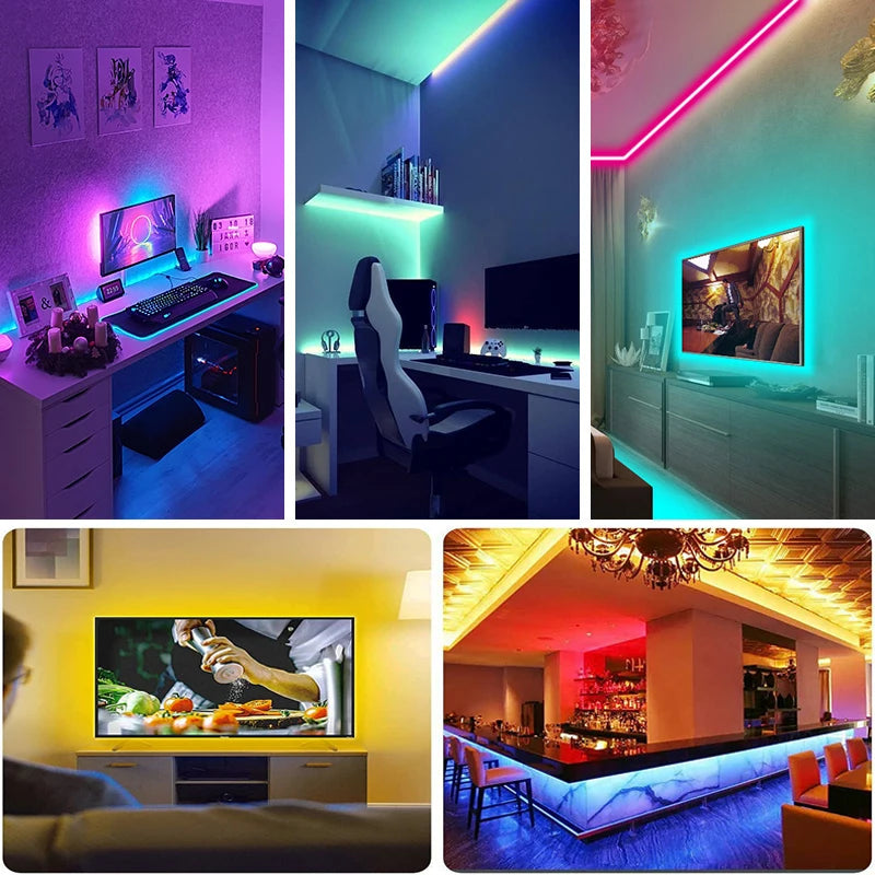 USB LED Strip Lights Bluetooth Control RGB Led Lights for TV Flexible Ribbon RGB LED Tape Self-adhesive TV Backlight