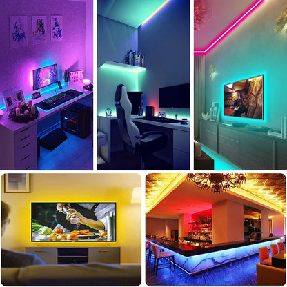 USB LED Strip Lights Bluetooth Control RGB Led Lights for TV Flexible Ribbon RGB LED Tape Self-adhesive TV Backlight