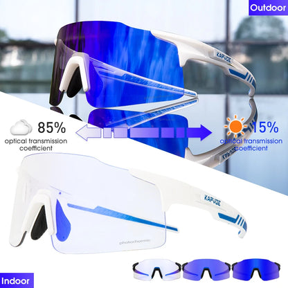 Photochromic Cycling Sunglasses  UV400 Cycling Glasses Outdoor Bike Eyewear MTB Hiking Sports Riding Glasses Bicycle Goggles