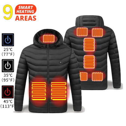 21 Areas Heated Jacket Men Warm Vest USB Self Heating Jacket Women Heated Coat Ski Camping Hiking Winter Cotton Clothes Washed