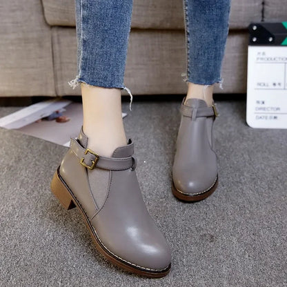 New 2024 Elegant Boots and Ankle Boots for Women Fashion Retro Platform Shoes Woman Autumn Round Toe  Luxury Ladies Shoes Casual