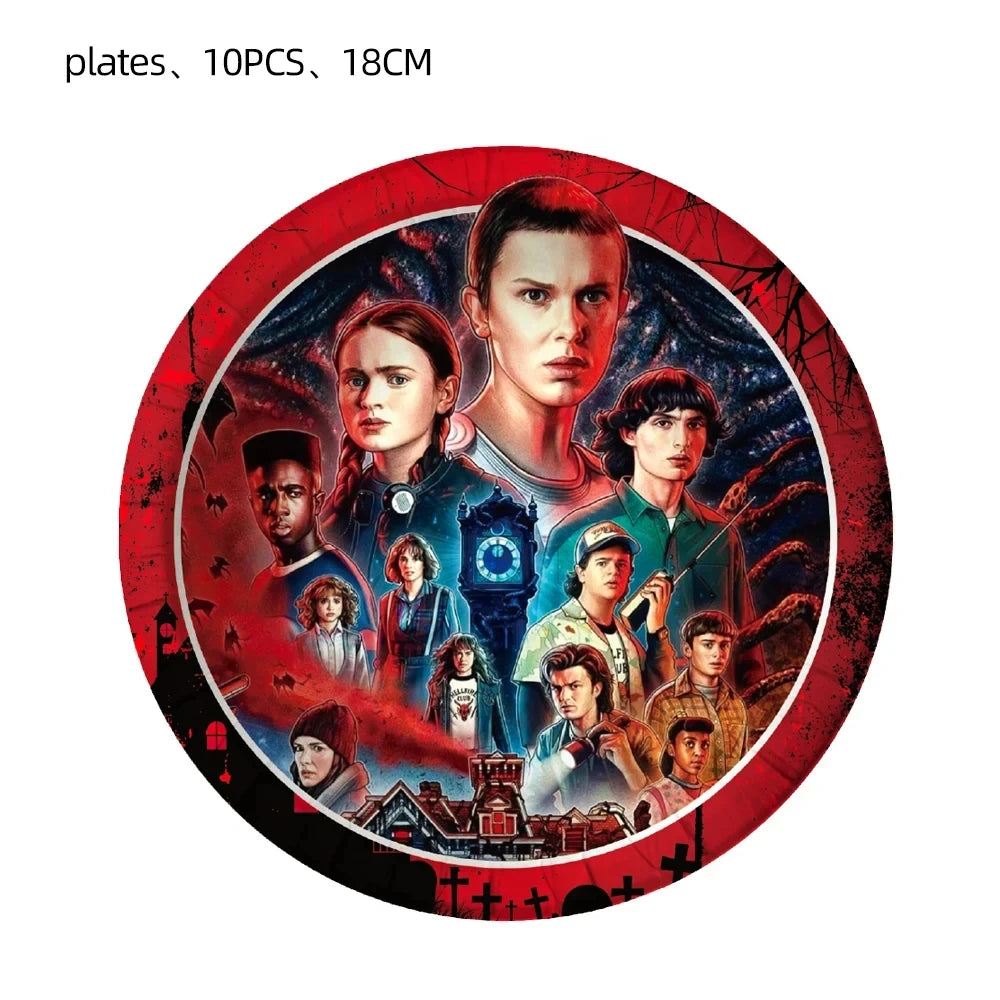 Stranger Things 4 Birthday Party Decorations Disposable Tableware Plate Cup Napkins Stranger Things Party Supplies for Boys Kids