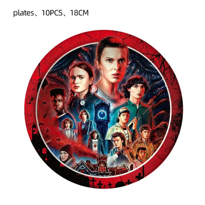 Stranger Things 4 Birthday Party Decorations Disposable Tableware Plate Cup Napkins Stranger Things Party Supplies for Boys Kids