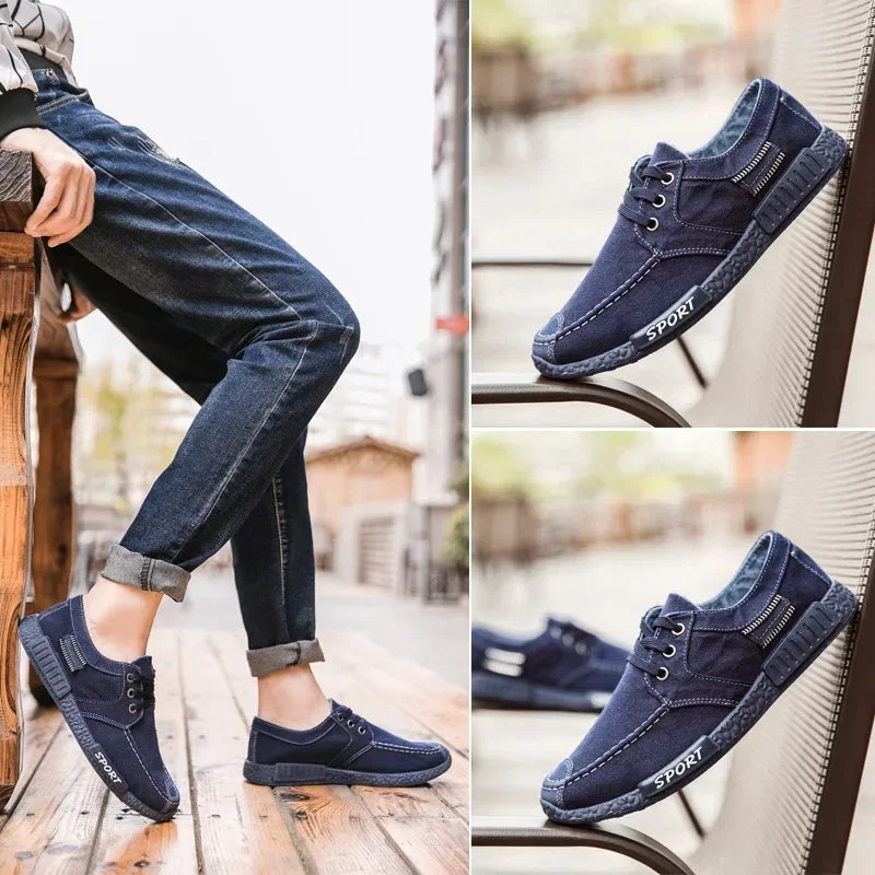 Fashion Men Canvas Shoes Male Summer Casual Denim Shoes Mens Vulcanize Sneakers Slip on Loafers Driving Moccasin Chaussure Homme