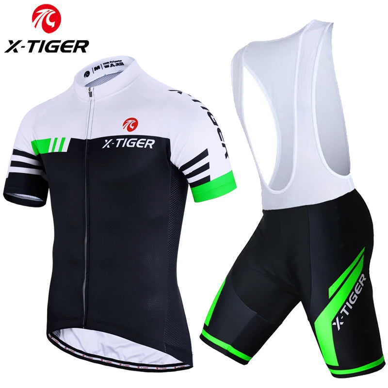 X-TIGER Cycling Jersey Set Men's Cycling Set Summer Outdoor Sport Bicycle Wear Clothing Breathable Bike Clothes MTB Cycling Suit