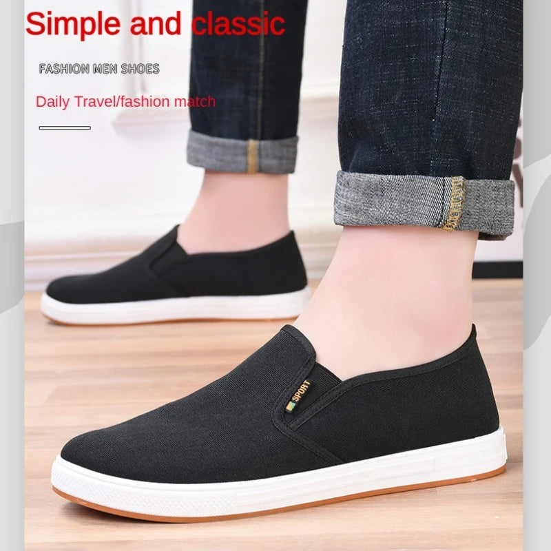 Men Canvas Shoe Casual Sneaker for MenLight Slip-on Vulcanized Comfortable Male Flats Loafers New Black Trainers Zapatos Hombre