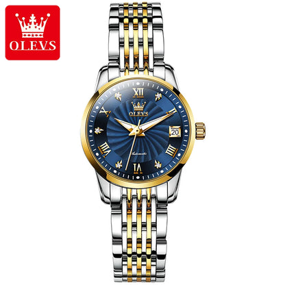 OLEVS Top Brand Luxury Watch for Men Automatic Movement Mechanical Male Wristwatch Waterproof Stainless Steel Men's Watches