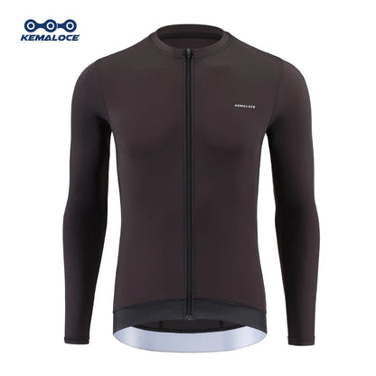 KEMALOCE Cycling Jersey Men Long Sleeve 2025 Autumn&Spring Black&Purple&Grey Reflective Breathable High End Bicycle Bike Jersey