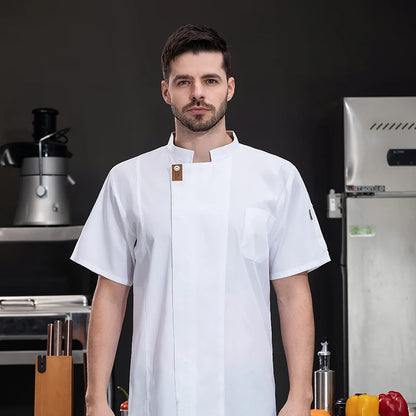 Unisex Chef Jacket Summer Kitchen Shirts Hotel Restaurant Waiter Uniforms Bakery Catering Work Clothes Hotel Cooking Clothes