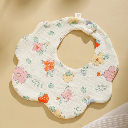 Baby bib 6-layer pure cotton gauze petal bib saliva towel newborn type A triangle towel anti-vomiting bib