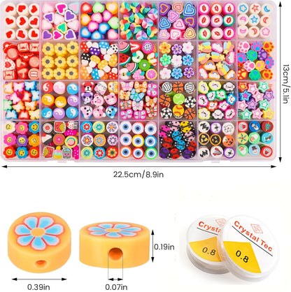 1 Box 28 Styles Cute Polymer Clay Beads Bracelet Necklace Making Kit Gift Box Charms for Jewelry Making DIY Accessories