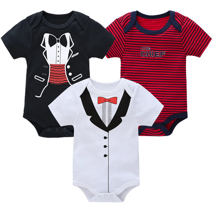 3/6 pcs a lot Baby Girls Clothes  pour nouveaux Cotton Short Sleeve Girl Bodysuit 0-12 Months Newborn Boys Clothing Toddler