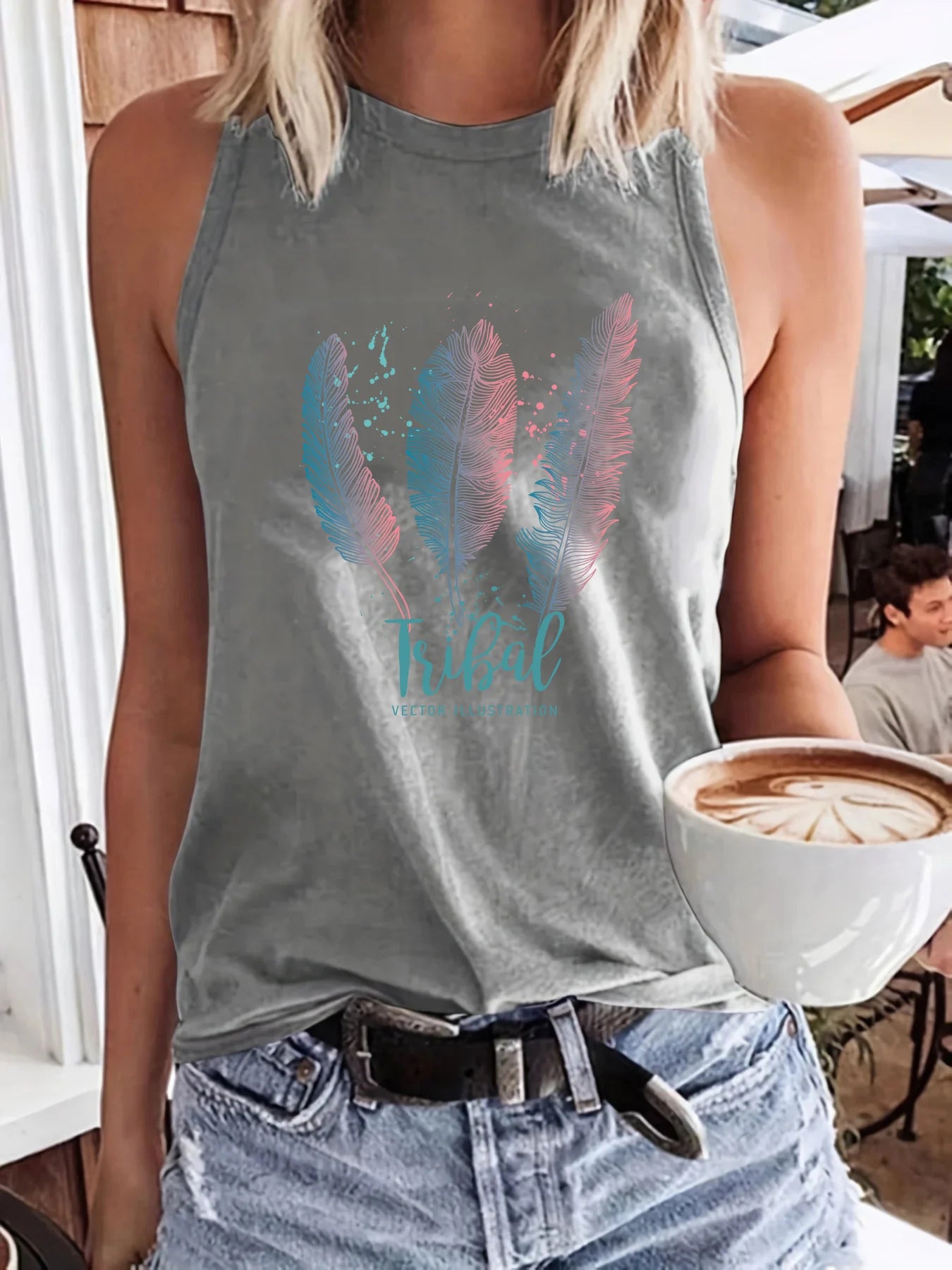 Women's Sleeveless Vest White T-shirt Comfortable Tank Tops Commute Breathable Blouse Sleeveless Basic Tees Summer