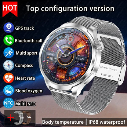 2025 New 1.85" AMOLED Screen GPS Sports Smart Watch Men NFC Compass Heart Rate Waterproof Bluetooth Call Smartwatch For HUAWEI