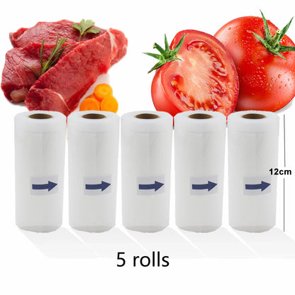 Vacuum Bags For Food Long Fresh Keeping BPA-Free Packaging Sealer Bag For Meat Fruits 5 Rolls/lot 12+15+20+25+28cm*500cm