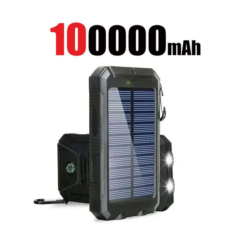 200000mAh Power Bank Fast Charging Outdoor Large Capacity External Battery Solar PowerBank Flashlight For iPhone Huawei Xiaomi