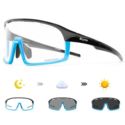 SCVCN NEW Cycling Glasses Men Bicycle Eyewear UV400 Cycling Sunglasses Gafas Ciclismo TR90 MTB Road Bike Sports Sunglasses