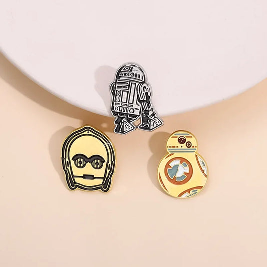 3 Pcs Cartoon Alien Geometric Brooch Creative Launcher Shape Badge Pin Backpack Clothes Decoration