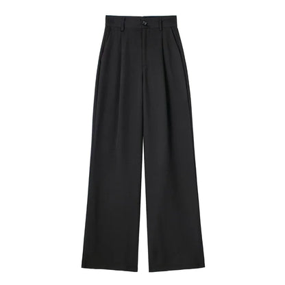 TRAF Women 2024 Wide leg Pants Baggy High Waist Pants Women's Wide Trousers Black Office wear Wide Pants Woman Autumn Trousers