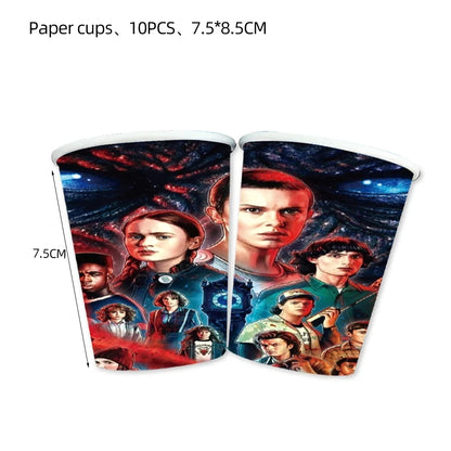 Stranger Things 4 Birthday Party Decorations Disposable Tableware Plate Cup Napkins Stranger Things Party Supplies for Boys Kids