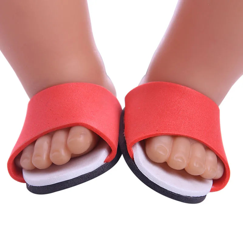 7 CM Doll Shoes Sandal For 43 CM Born Baby Doll Clothes Accessories 18 Inch American Doll Girl‘s Toys Our Generation Gift