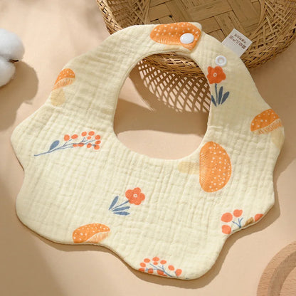 Baby bib 6-layer pure cotton gauze petal bib saliva towel newborn type A triangle towel anti-vomiting bib