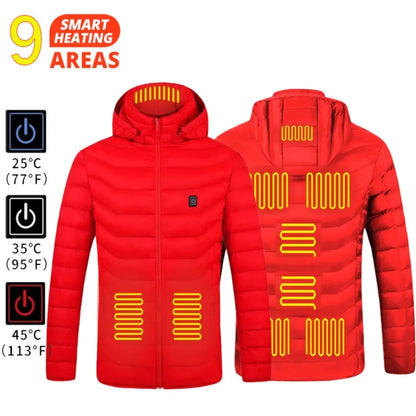 21 Areas Heated Jacket Men Warm Vest USB Self Heating Jacket Women Heated Coat Ski Camping Hiking Winter Cotton Clothes Washed