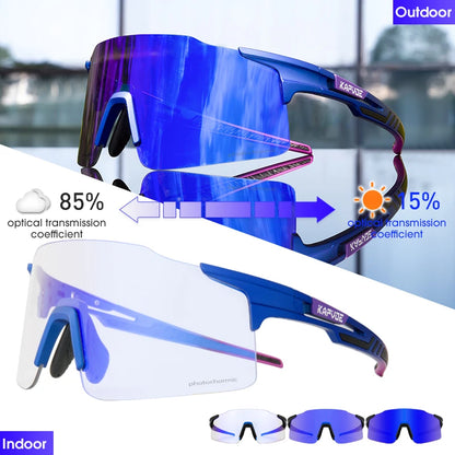 Photochromic Cycling Sunglasses  UV400 Cycling Glasses Outdoor Bike Eyewear MTB Hiking Sports Riding Glasses Bicycle Goggles