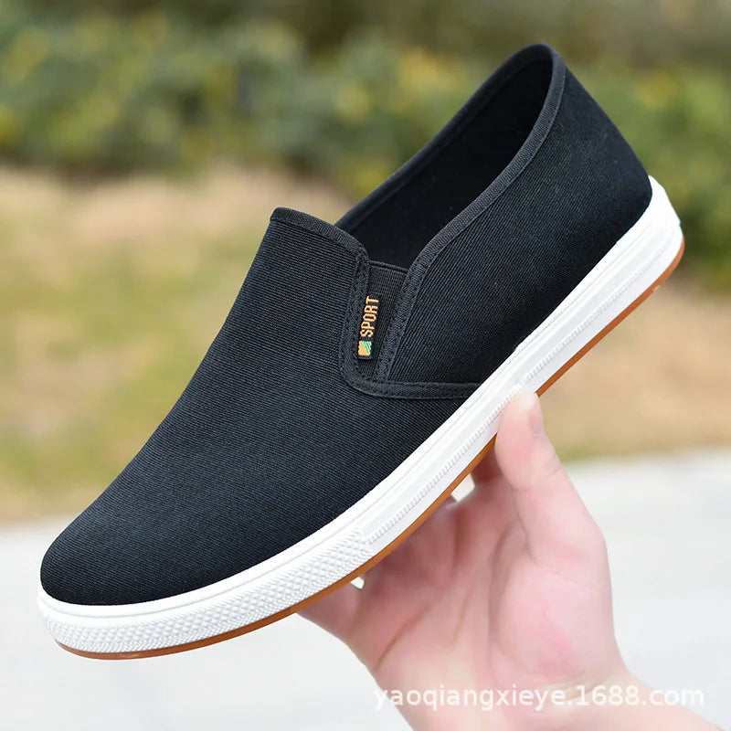 Men Canvas Shoe Casual Sneaker for MenLight Slip-on Vulcanized Comfortable Male Flats Loafers New Black Trainers Zapatos Hombre