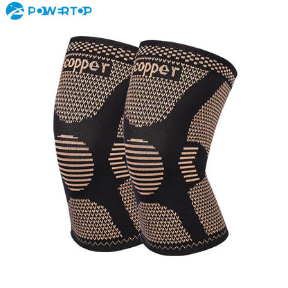 1Pcs Band Copper Nylon Knee Brace Relief Arthritis Pain Support Knee Sleeve Compression Sports Fitness Workout Knee Protection