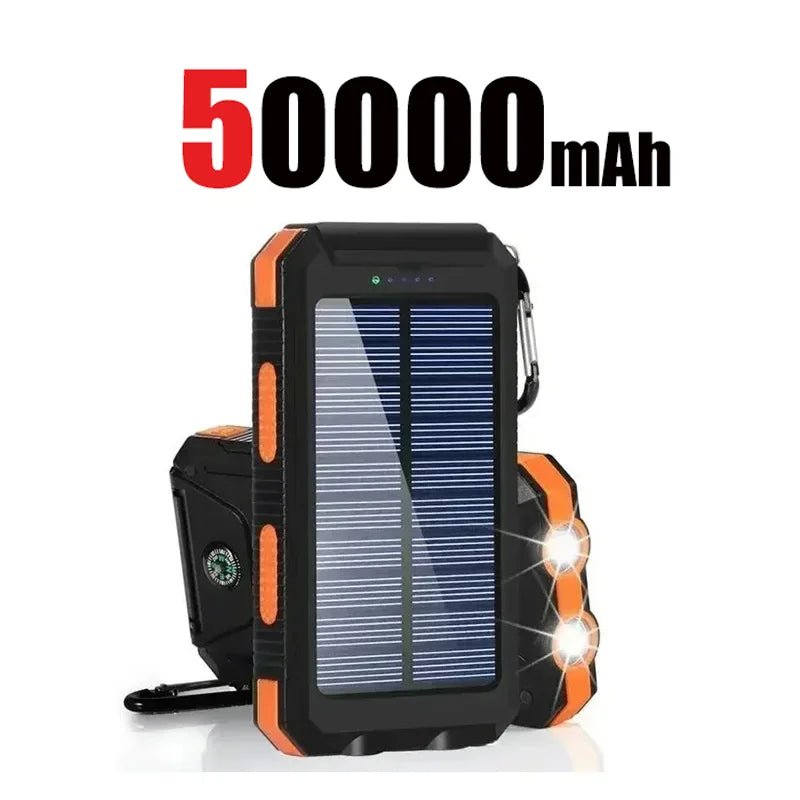 200000mAh Power Bank Fast Charging Outdoor Large Capacity External Battery Solar PowerBank Flashlight For iPhone Huawei Xiaomi