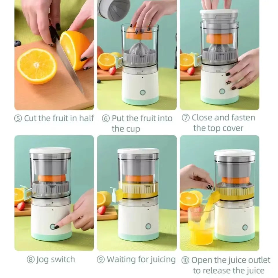 Portable Usb Fully Automatic Juicer Small Multifunctional Juice Residue Separation Two-Way Spiral Juicer Cup Electric Juicer