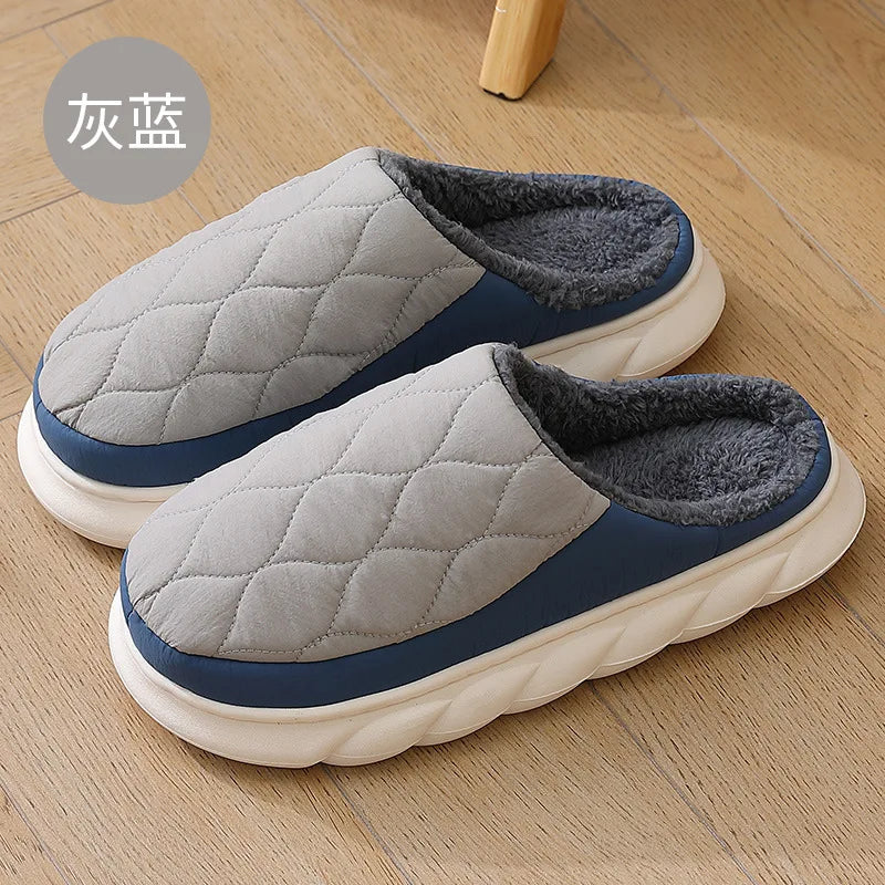 Shevalues Fashion Fur Women Slippers New Winter Fluffy Warm Waterproof House Slippers Female Outdoor Soft Sole Furry Slippers