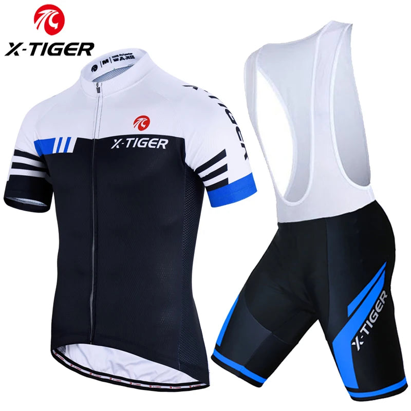 X-TIGER Cycling Jersey Set Men's Cycling Set Summer Outdoor Sport Bicycle Wear Clothing Breathable Bike Clothes MTB Cycling Suit