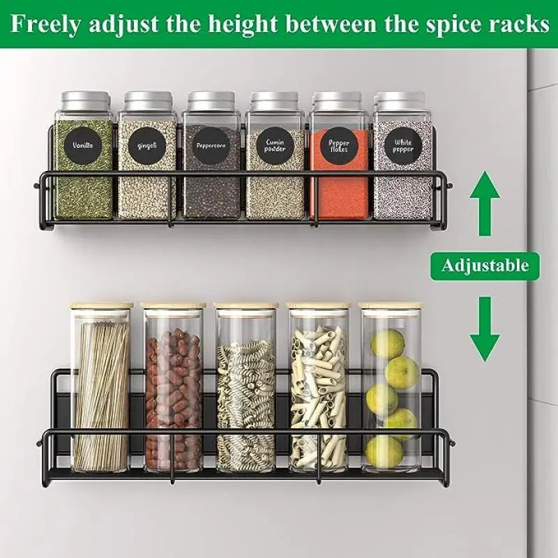 Magnetic Spice Rack Organizer for Refrigerator and Microwave Oven Metal Fridge Shelf for Kitchen