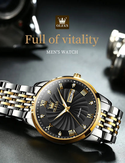 OLEVS Top Brand Luxury Watch for Men Automatic Movement Mechanical Male Wristwatch Waterproof Stainless Steel Men's Watches