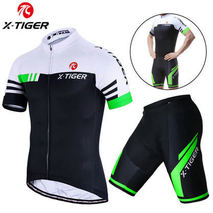 X-TIGER Cycling Jersey Set Men's Cycling Set Summer Outdoor Sport Bicycle Wear Clothing Breathable Bike Clothes MTB Cycling Suit